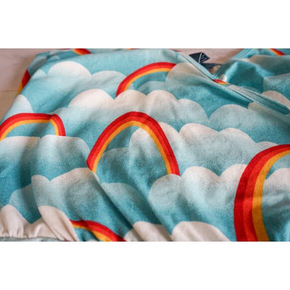 NWT Modcloth Retro Rainbow Cloud Halter Bodysuit Top M Whimsical Harajuku Kid - Picture 5 of 11